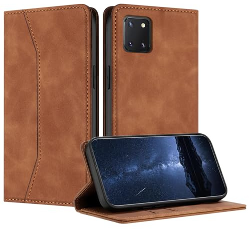 Mo-Beauty Cover Custodia per Samsung Galaxy A81/Note 10 Lite/M60S, Custodia Samsung A81/Note 10 Lite/M60S Cover, Portafoglio Wallet Libro Flip Case Magnetica Supporto Custodia in PU Pelle (Cachi)