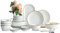 29,56 PCS Juego de Vajilla de Cerámica Vajilla Platos Platos Juego de Vajilla Combinado de Cerámica Servicio de Porcelana para 10, Juego de Vajilla Penh Negro Beauty Comes
