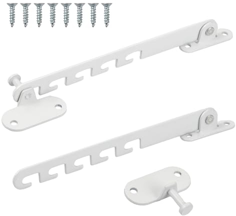 Anseom 2 Piezas Limitador de Ventana Abatible, Limitador Apertura Ventanas Retenedor Ventana con Tornillos, Bloqueo de Seguridad Restrictor de Ventana, para Ajustar Las Aberturas de Las Ventanas