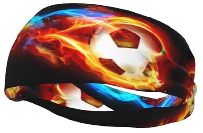 Fire Dragon Roll Soccer Sportliche Stirnbänder – Unisex-Schweißbänder für Basketball, Tennis – elastische Fitness-Studio-Übung, Lauf-Stirnbänder