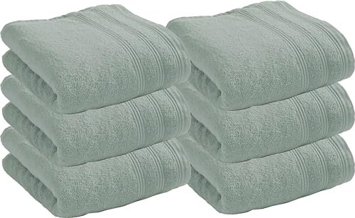 UNIVERSDECOR Lot de 6 Serviettes de Toilette éponge Spa 50 x 100 cm / 400 GR/m² (Céladon)