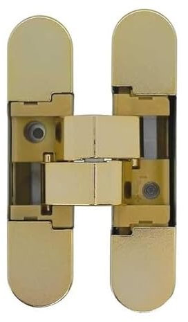 Bricoleva.it Cerniera a Scomparsa Regolabile per Porte, Portata 40 kg ogni 2 Cerniere - Cerniera Singola per Porte - Ideale per Armadi e Mobili (Ottone)