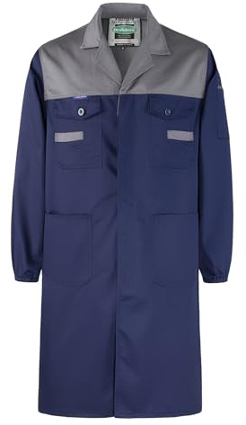 Oralidera Camice da Laboratorio da Uomo Blu da Lavoro Camicia Meccanico Manica Lunga Camice da Officina Giacca da Lavoro