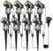 Lam(MS)pen 8er Gartenleuchte LED Gartenstrahler Warmweiß COB LED Gartenleuchtung mit Erdspieß Aluminium Gartenlampe für Außen Garten Rasen Baum, 12V 24W IP65 Wasserdicht mit Strom
