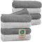 Handtücher Farbmix 8er Set, 50x100 cm - 100% Baumwolle Oeko-TEX Zertifiziert, Handtücher klein, weich, saugstark, Farbe: Grau/Hellgrau