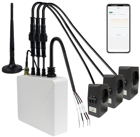 OWON 750A WiFi Stromzähler, 3-Phasen Klemmen-Messgerät mit Echtzeitüberwachung von Leistung, Spannung, Strom und Leistungsfaktor, Smart Life App Integration, geeignet für Hochleistungsgeräte