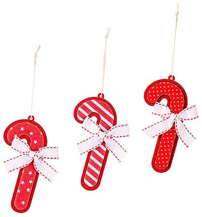 FUNOMOCYA 3 Stücke Weihnachtsbaum Hängen Krückenornament Christbaumschmuck Hängende Dekoration Für Weihnachtsfeier
