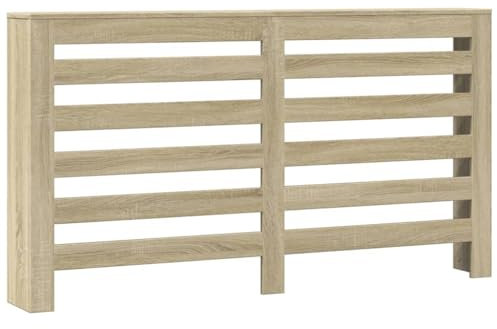 vidaXL Radiator Cover Shelf - Sonoma Oak Engineered Wood, Modern Slatted Design, 149 x 20 x 82 cm, Stylish Living Room Addition