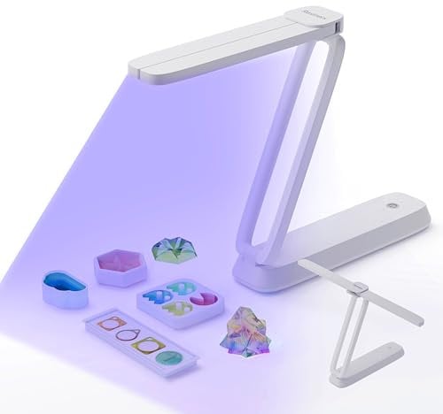 Resiners UV Light for Resin Curing, UV Resin Light, Wireless & Rechargeable Lamp, 3-in-1 Uses, Foldable Blacklight Ultraviolet LED, Craft Supplies Tools for Molds, Jewelry Making, White