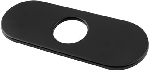 UFURMATE Cache-trou de robinet en acier inoxydable - 1 lot de rosaces rondes pour robinet d'évier de salle de bain et de cuisine à 1 ou 3 trous (noir mat, 159 mm)