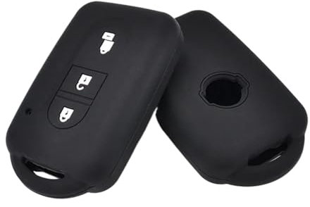 XEBRAD 3 Buttons Silicone Key Case Cover Keyless Fob Shell Skin Keyring Holder Protector, for NISSAN, for Qashqai, for Micra, Juke, for X-TRAIL, Navara Note, Tiida car key shell