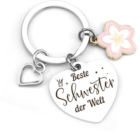 Schwester Geschenk - Schlüsselanhänger für Schwestern zum Geburtstag, Weihnachten, Ostern - Geschenkideen für Schwesterherz - Danke