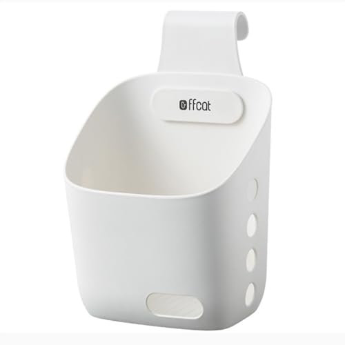 Stgbcst Petit panier suspendu en plastique avec crochet, petit panier suspendu peu encombrant empilable, suspension avec crochet et trou de drainage, pot de fleurs suspendu pour salle de bain, cuisine