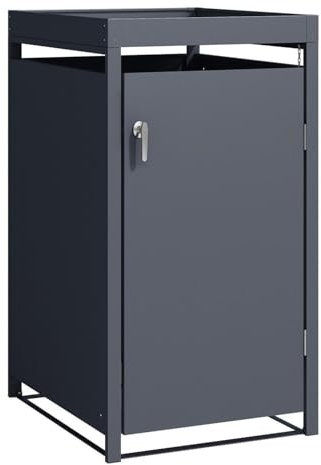 STILISTA Mülltonnenverkleidung aus Metall mit Pflanzdach, je 240 Liter, Anthrazit V2, 1-türig