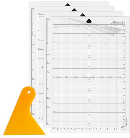 FSWWSF Schneidematte für Plotter 4 Stück Standard Haftkleber Schneidematten 8x12in Schneidematte Plotter für Silhouette cameo 4/3/2/1 CricutExplore Plotter Zubehör (StandardGrip)