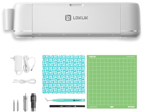 LOKLIK iCraft Die Cutting Machine - Vinyl Cutter - Daisy White | Precision Crafting, Cuts 100+ Materials Including Paper, Vinyl and Leather up to 2mm Thickness, Craft Tool, Graphic Design