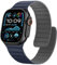 Sixmoat Correa de Silicona Magnética Compatible con Apple Watch 49mm 46mm 45mm 44mm 42mm, Cómoda Pulsera Deportiva Resistente al agua para Ultra SE Series 10 9 8 7 6 5 4 3, Azul oscuro-Gris