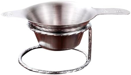 BommFu Stainless Steel Tea Strainer - Teapot Strainer - Fine Mesh Coffee Filter for Teapots Glasses Bowls