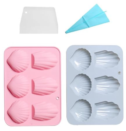 Moules À Madeleine Pour La Cuisson, Plateaux À Biscuits Madeleine En Silicone Antiadhésif À 6 Cavités Pour La Cuisson, Moules À Madeleine En Forme De Coquille 2 Moules À Gâteaux