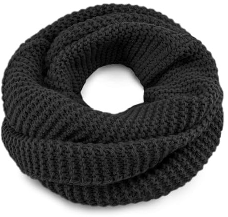 Neverless® Damen Loopschal Merino Wolle Grobripp Strickschal Schlauchschal Winterschal einfarbig Model 36946