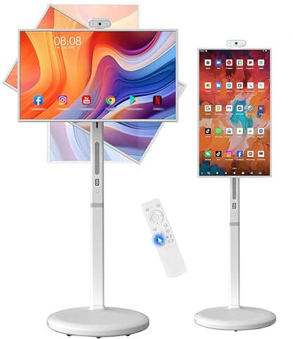 32″ Portable Smart TV with 13MP Camera, 4K HD Touchscreen, Android 13.0 Smart Board with Angle Adjustable, Built-in Battery(4-6H), Wireless Screen Mirroring(6+64GB)