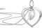 OROVI Damen Goldschmuck Herzförmiger Anhänger aus 9 Karat (375) Weißgold mit Zirkonia Brillantschliff Herzanhänger inklusive kostenloser Silberkette (45 cm)