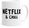 MoonWorks Kaffee-Tasse Netflix and chill Teetasse Keramiktasse Spruch-Tasse weiß Unisize