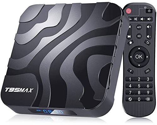 Android TV Box 2024, T95MAX Android TV Box 12.0 4GB RAM 32GB ROM 6K 4K TV Box Android H618 Chip Quad-core Cortex-A53 2.4G/5G Wi-Fi Bluetooth 4.0 USB 100M Ethernet Android Box