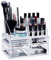 Relaxdays 10024646_50 Organiseur Maquillage 4 Tiroirs Support Cosmétiques Rouge à Lèvres Vernis à Ongles Acrylique Transparent, Résine, Standard