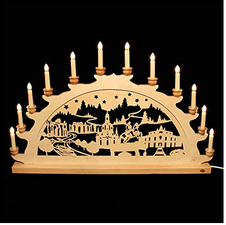 Colours-Manufaktur Holz-Schwibbogen Lichterbogen Dresden - 50 cm oder 70 cm Breite - (70 cm)