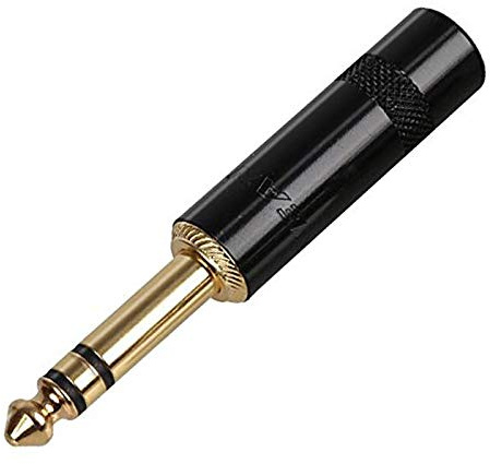 REAN 6,3mm 3-pol Klinkenstecker Stereo Stecker vergoldete Kontaktflächen - NYS228BG (3pol - Ø - 6mm, Schwarz/Gold)