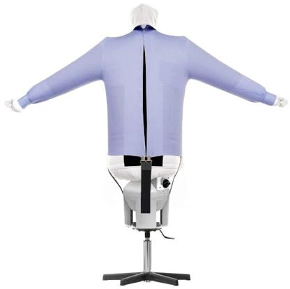 Bügelpuppe Basis mit Höhenverstellung und Rädern trocknet und bügelt automatisch Hemden Blusen Polos Pullovern mit warmer Luft 2 Programme Garantie 5 Jahre Energieklasse A ++ SA07 S SELF INOX