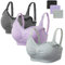 HBselect Women's Seamless Maternity Nursing Bra, M,Black + Gray + Purple