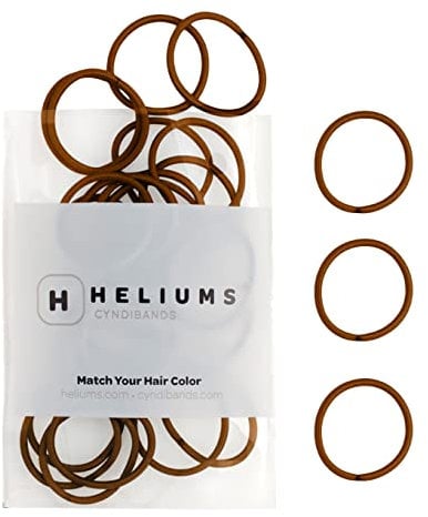 HELIUMS kleine Haargummis – Mittelbraun – 2,5cm Mini Haargummis für feines Haar, Kinder, Damen, Herren – für Pferdeschwanz, dünne Zöpfe, Hochsteckfrisur, Dreads, Braids – neutrale Farben – 48 Stück