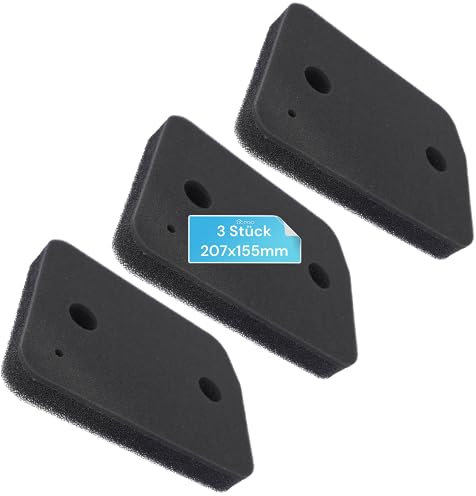 DL-pro 3x Filtri schiuma 2 strati 207x155mm adatto per Miele 9164761 Scambiatore di calore Asciugatrice a condensazione