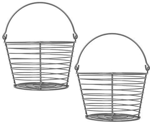 CONCORD 8 Egg Basket For Storage Collecting and Transporting Chicken and Duck Eggs. Farm Grade Wire Baskets. 2 Pack (Grey)