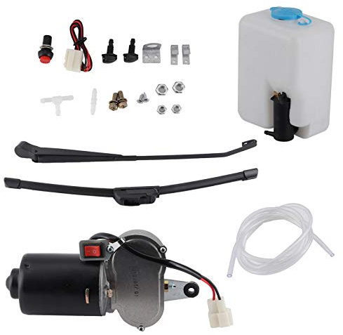Kit d'assemblage d'essuie-glace électrique Kit d'essuie-glace électrique universel bras de lame de moteur bec d'eau Pot tuyau adapté pour UTV ATV