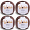 Wollidu Kira - Lot de 4 x 50 g pelotes de fil à tricoter 100 % coton - Pour tricot et crochet - Marron