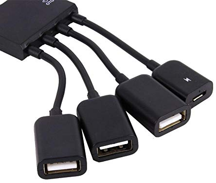 4 Ports Micro USB Splitter HUB Multipurpose Micro USB Power Charging OTG Hub Cable pour Android Tablet Pc et Smart Phone Noir