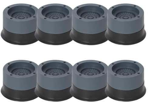 Lot de 8 patins anti-vibrations pour machine à laver - Antidérapants - Réduisent les chocs et le bruit - Pour lave-linge et sèche-linge