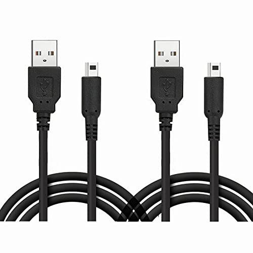 3DS 2DS DSi Ladekabel, 2 Stück/1,2 m, für Nintendo New 3DS XL/New 3DS/3DS XL/3DS/New 2DS XL/New 2DS/2DS XL/2DS/DSi/DSi XL, Schwarz