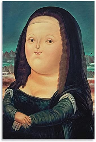 5D Diamant Painting Set FüR Erwachsene Und Kinder Mona Lisa Malerei von Fernando Botero Künstler DIY Diamond Painting Kristall Strass Diamant Stickerei GemäLde 23.6x35.4(60x90cm) Kein Rahmen