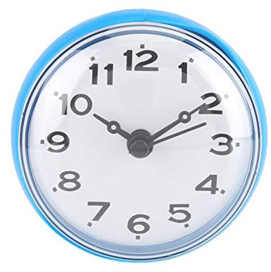 Joyzan Reloj de Ducha Baño, Reloj Pared con Ventosa Succión Pequeño Relojes Fijado ABS Mini Redondo Bano Impermeable Barrido Silencioso Resistente Espejo Cocina Agua Accesorios Decoración Temporizador