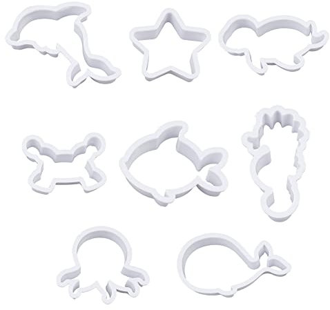 SUPERFINDINGS 8 Estilo Moldes Galletas de Plástico Cortadores de Arcilla Moho de Fondant para Galletas de Animales Marinos para Herramienta para Hornear Galletas DIY