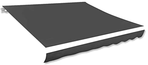 Markisenstoff Anthrazit 400×300 cm UV-Schutz, wasserdicht, Sonnenschutz, geeignet für Garten, Veranda, Pergola, Rasen, Balkon, Terrasse, Markise