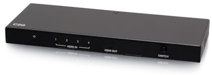 C2G 4-Port HDMI Switch - 4K 60Hz - Ideal for Switching Between Blu-ray Players, Gaming Consoles, Digital Cable or Satellite Boxes and A/V receivers