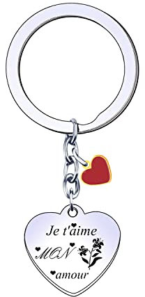 MNBVBV Cadeau porte-clés Femme couple petite amie petit ami porte-clés d’amour Cadeau Porte-clés idéal pour couple petite amie petit ami,-Je t'aime-Saint Valentin Cadeau,Cadeau d'anniversaire