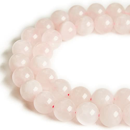 45pcs 8mm Rose Quartz Beads Natural Gemstone Beads Round Loose Beads for Jewelry Making