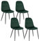 Lestarain Esszimmerstühle 4er Set mit Rückenlehne, für Esszimmer Küche Wohnzimmer, Küchenstühle gepolstert mit Samtbezug, aus Metall, ergonomisches Design, Dunkelgrün