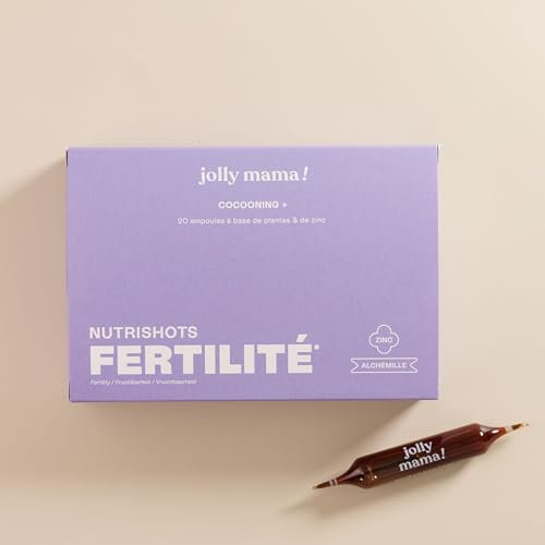Jolly Mama - Cocooning+ Fertilité - Plantes, Passiflore, Zinc pour Ovulation et Implantation - Conception bébé, Gestion du Stress Femme - Vitamines Prénatales - Cure 1 Cycle - Vegan, Sans Additifs